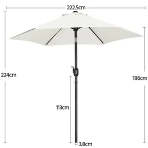 Market Parasol Cream / 224cm H x 222.5cm W x 222.5cm D