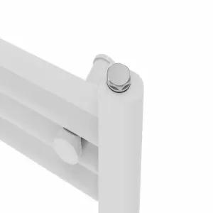 Rinse Modern Bathroom Heated Towel Rail Ladder Radiator 1200x400mm Straight for Bathroom Kitchen White