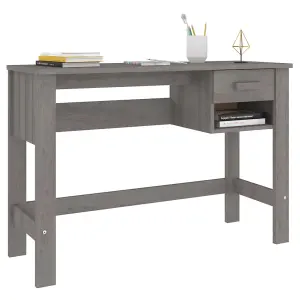 Berkfield Desk Light Grey 110x40x75 cm Solid Wood Pine