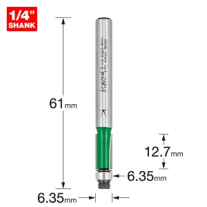 Trend C167X1/4TC 1/4" Self Guided Trimmer 6.35mm X 12.7mm Veneer Cut Router Bit