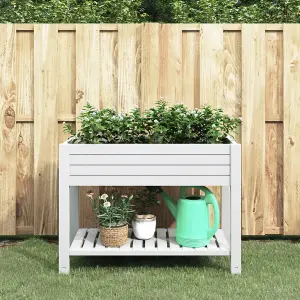 Berkfield Garden Raised Bed White 110x45x79 cm Polypropylene