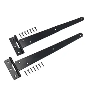 300mm Heavy Duty T Tee Hinges for Doors + Gates with Fixing Screws 8pc