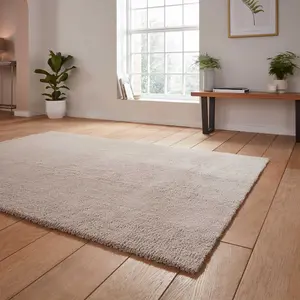 Silver Shaggy Washable Plain Modern Rug For Living Room Bedroom & Dining Room-80cm X 150cm