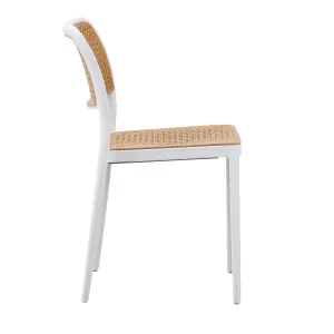 White Plastic Café Dining Chair