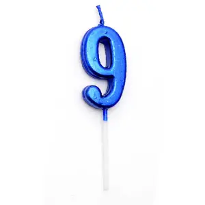 Shatchi Blue 9 Number Candle  Birthday Anniversary Party Cake Decorations Topper