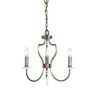 Elstead Pimlico Chandelier 3 Light Dark Bronze Finish, E14