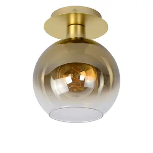 Lucide Marius Retro Flush Ceiling Light - 1xE27 - Matt Gold, Brass