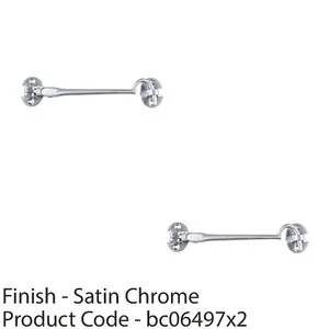 2 PACK - Lightweight Cabin Hook & Eye Satin Chrome 102mm Arm Cabinet Hatch Lock