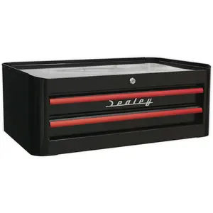 Retro Black 2 Drawer Tool Chest - Lockable Storage Unit