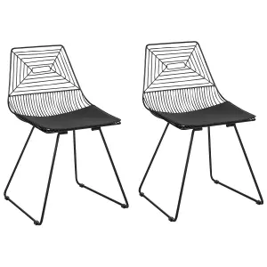 Set of 2 Dining Chairs BEATTY Metal Black