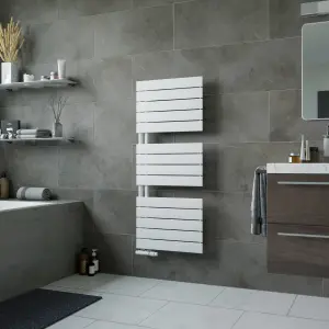 Agadon Panio Up Designer Panel Towel Radiator 1195 x 500 mm White - 2109 BTU - 10 Years Guarantee