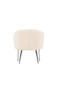 Comfy Wanda Armchair, Beige Seat with Silver Steel Legs