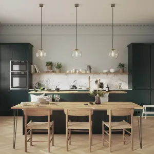 GoodHome Artemisia Matt dark green Shaker Glazed Tall glazed Cabinet door (W)300mm (H)895mm (T)18mm