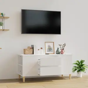 Berkfield TV Cabinet White 102x44.5x50 cm Engineered Wood