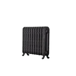 Arroll Daisy Cast iron Pewter 10 Column Radiator, (W)684mm x (H)597mm