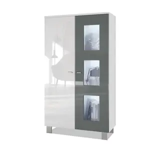 Mccombs Curio Cabinet Grey/White / With