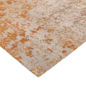 Orange Abstract Outdoor Rug, Abstract Stain-Resistant Rug For Decks Garden, 2mm Modern Outdoor Area Rug-160cm X 230cm