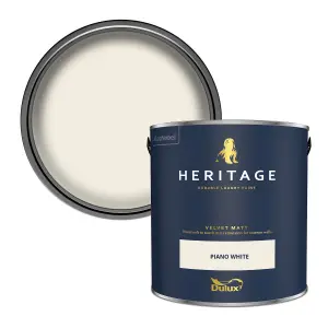 Dulux Trade Heritage Piano White Velvet matt Wall paint, 2.5L