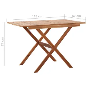 Berkfield Garden Table 110x67x74 cm Solid Acacia Wood