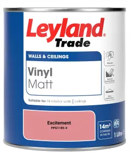 Leyland Trade Vinyl Matt Walls & Ceilings Emulsion Paint Excitement (PPG1185-4) 1L