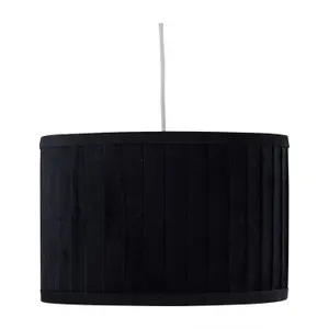 First Choice Lighting Sundance Black Velvet Pleated 30cm Lamp Shade with Gold Inner