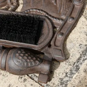 Vintage Cast Iron Garden Horse Boot Brush Scraper & Boot Jack