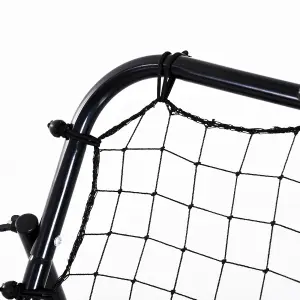 HOMCOM Rebounder Net Kids Adults Football Training Aid Adjustable Black