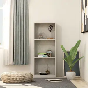 Berkfield 3-Tier Book Cabinet Concrete Grey 40x24x108 cm Engineered Wood