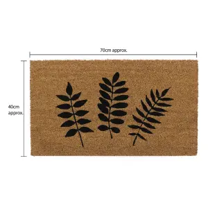 Eco-Friendly Latex Backed Coir Door Mat, Foliage