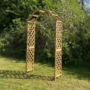 Wooden Garden Arch with Curved Top (Tan)