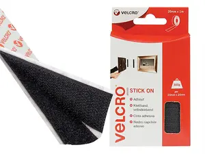 VELCRO Brand VELCRO Brand Stick On Tape 20mm x 1m Black