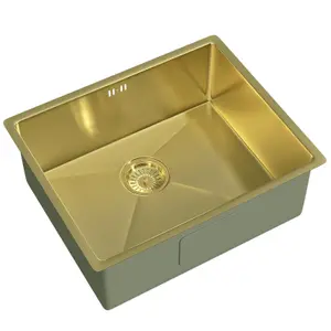 Liquida EL540BR 1.0 Bowl Brushed Brass Undermount Kitchen Sink With Waste