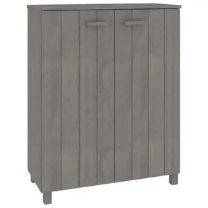 Shoe Cabinet HAMAR Light Grey 85x40x108 cm Solid Wood Pine