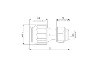 Flomasta White Reducing Pipe fitting coupler (L)66mm