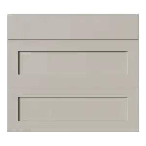 Tydeman Matt pebble Shaker 3 drawer cabinet front (H)720mm (W)797mm (T)20mm