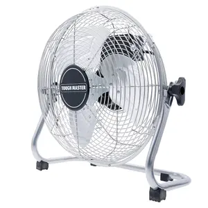 TOUGH MASTER Industrial Fan 12" Inch, Portable Floor Fan, High Velocity Drum Fan with 3 Speeds, Steel Body, Adjustable Head