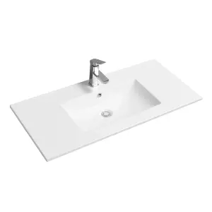 4001A Ceramic 100cm x 45cm Thin-Edge Inset Basin with Scooped Bowl