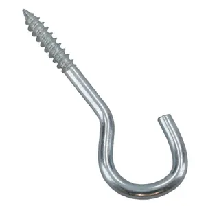 Screw Hook Fasteners Hangers Zinc Coated Finish 12mm Dia 45mm length 50pc