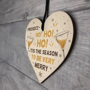 Red Ocean Funny Christmas Gift Gift Wooden Heart Prosecco Sign Gift