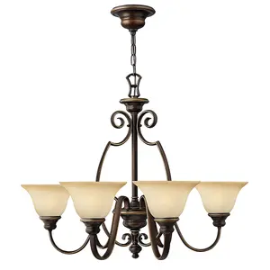 Elstead Cello 6 Light Multi Arm Chandelier Antique Bronze Finish, E27