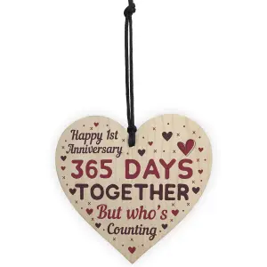 Red Ocean Handmade Wooden Heart Plaque Gift To Celebrate 1st Wedding Anniversary Husband Wife Someone Special Keepsake