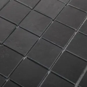 Slate Anthracite Polished Matt Stone effect Natural structure Natural stone Mosaic tile sheet, (L)303mm (W)304mm