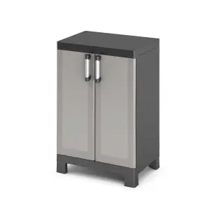 Form Links 2 shelf Black & grey Short Utility Storage cabinet