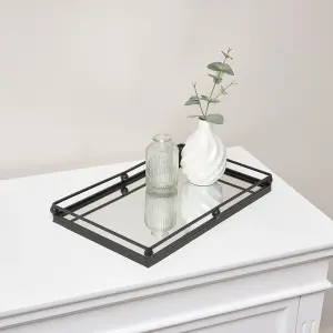 Melody Maison Black Rectangle Mirrored Display Tray