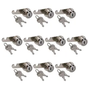 32mm Cam Lock Camlock Drawer Door Fastener Locker Cabinet Mailbox 2 Keys 10pc