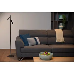 Lucide Philon Modern Floor Reading Lamp 23cm - LED Dim. - 2x4,5W 3000K - Black