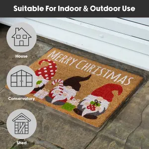 JVL Latex Christmas Coir Door Mats - 40 x 58cm - Gonks