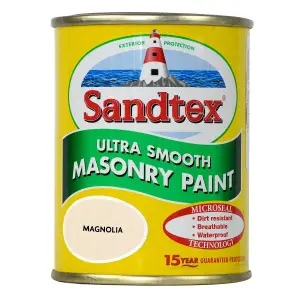 Sandtex Ultra smooth Magnolia Masonry paint, 150ml Tester pot