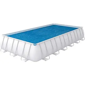 Bestway Flowclear Rectangular Solar Pool Cover For Dirt Prevention, 24ft Blue