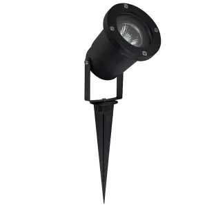 ValueLights Derwent Pack of 2 - Modern Ground Spike/Wall Mount IP65 Rated Outdoor Lights In Black Finish